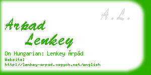 arpad lenkey business card