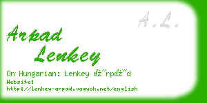 arpad lenkey business card